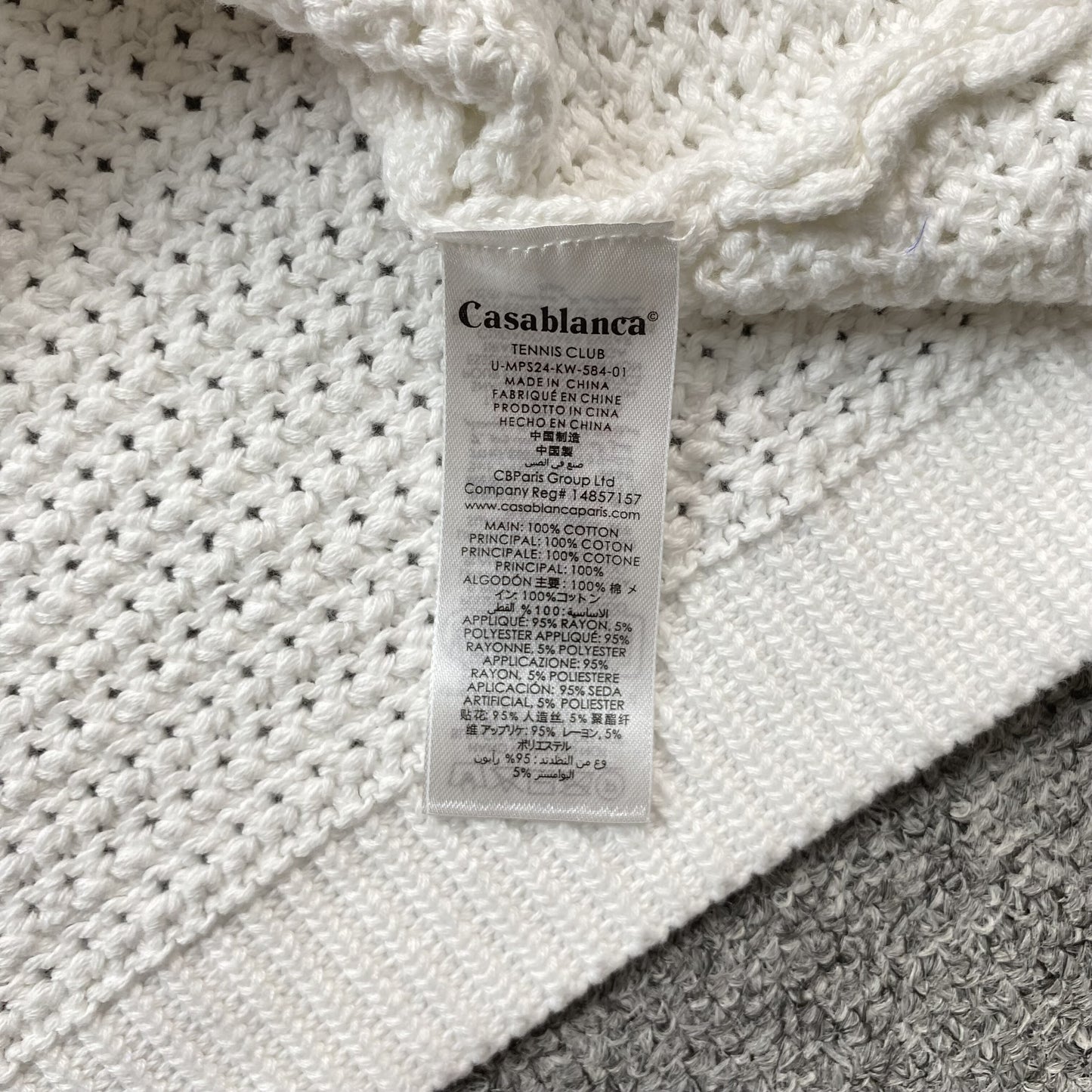 Conjunto Casablanca Crochet Blanco Azul