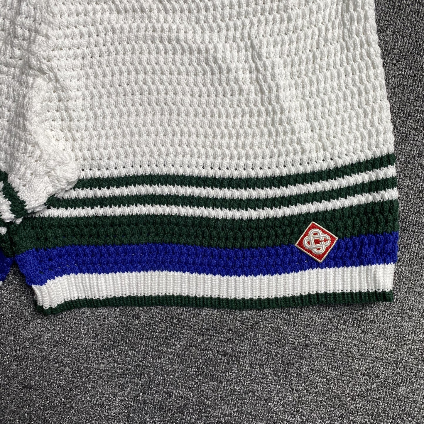 Conjunto Casablanca Crochet Blanco Azul