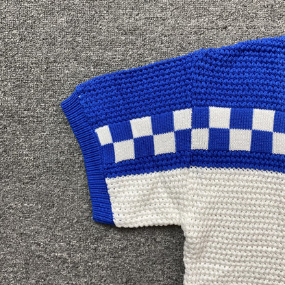 Conjunto Casablanca Crochet Blanco Azul