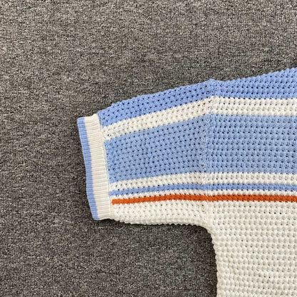 Conjunto Casablanca Crochet Blanco Celeste