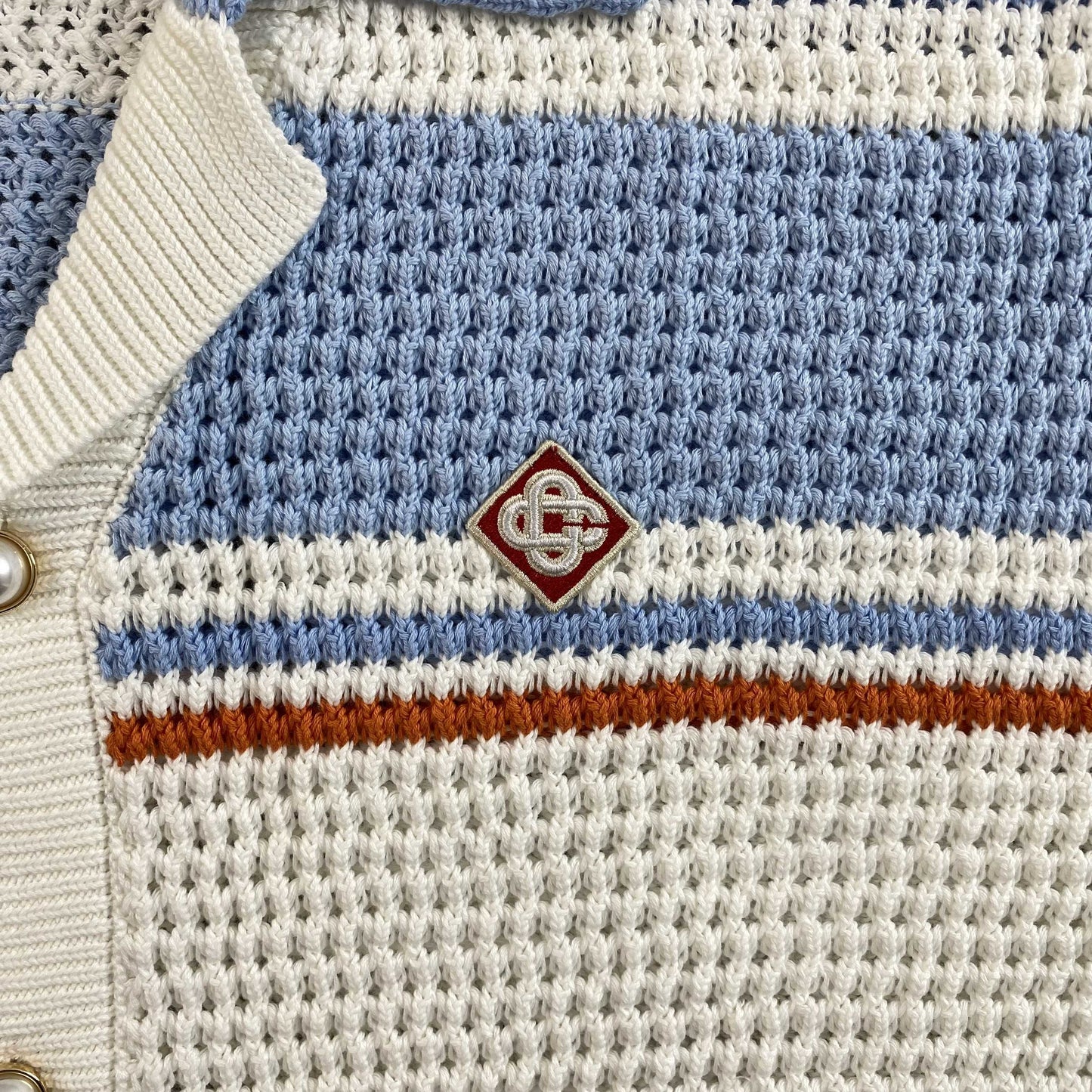 Conjunto Casablanca Crochet Blanco Celeste