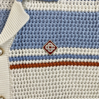 Conjunto Casablanca Crochet Blanco Celeste