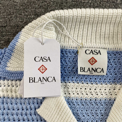 Conjunto Casablanca Crochet Blanco Celeste