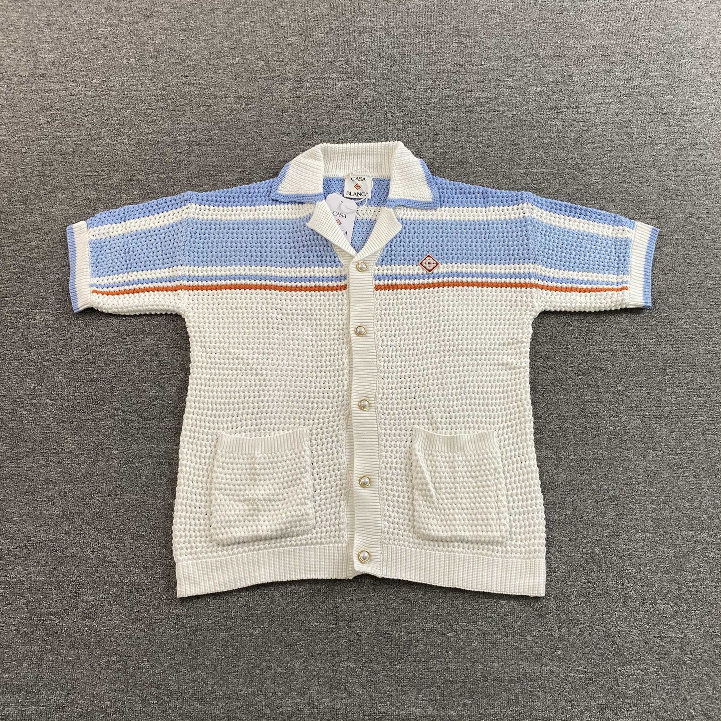 Conjunto Casablanca Crochet Blanco Celeste