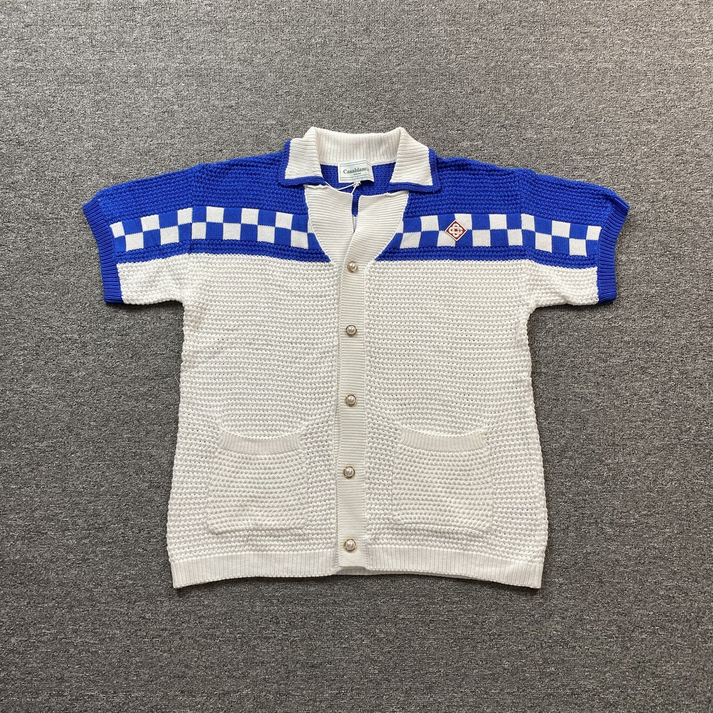 Conjunto Casablanca Crochet Blanco Azul