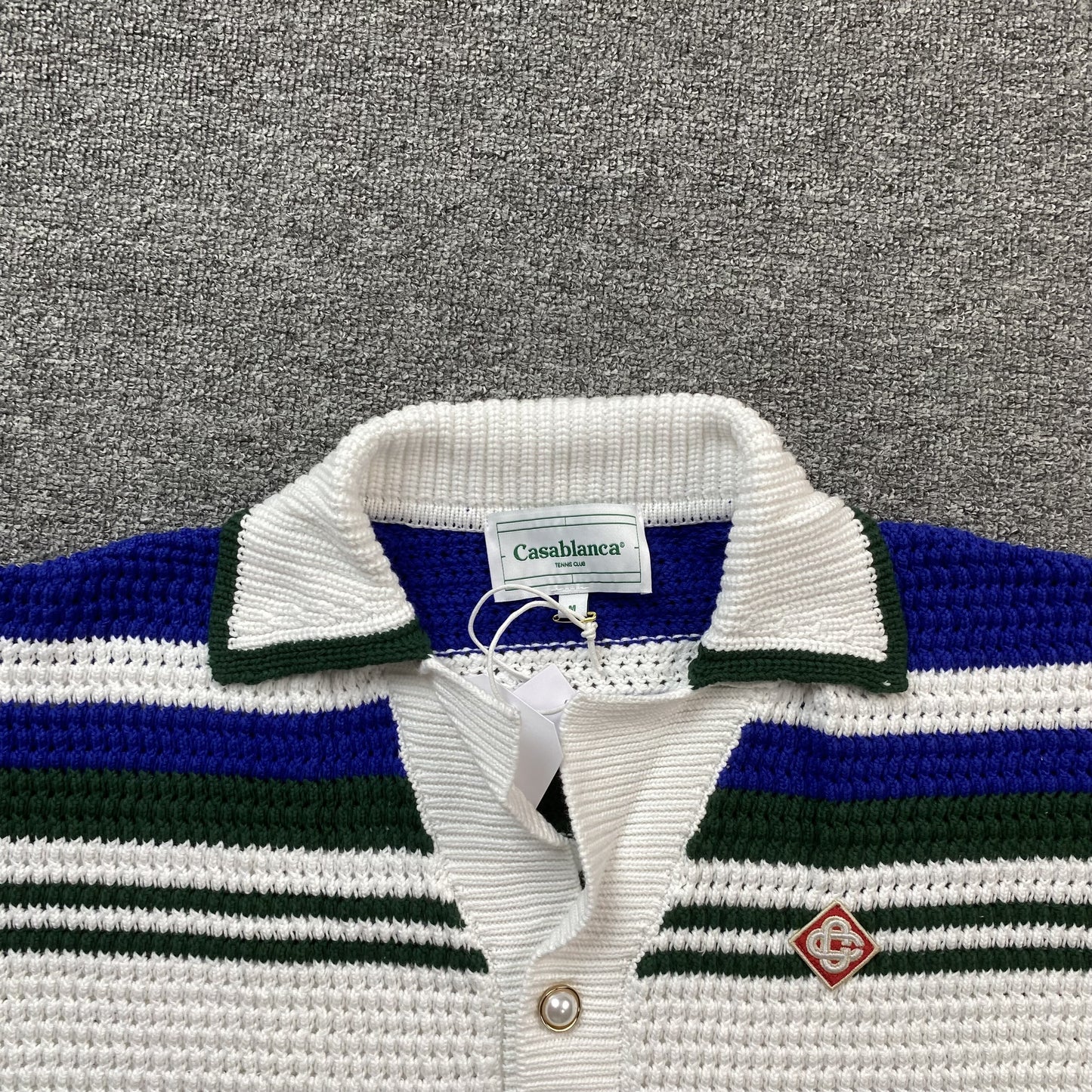 Conjunto Casablanca Crochet Blanco Azul