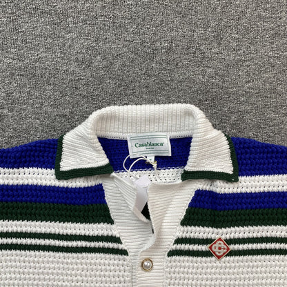 Conjunto Casablanca Crochet Blanco Azul