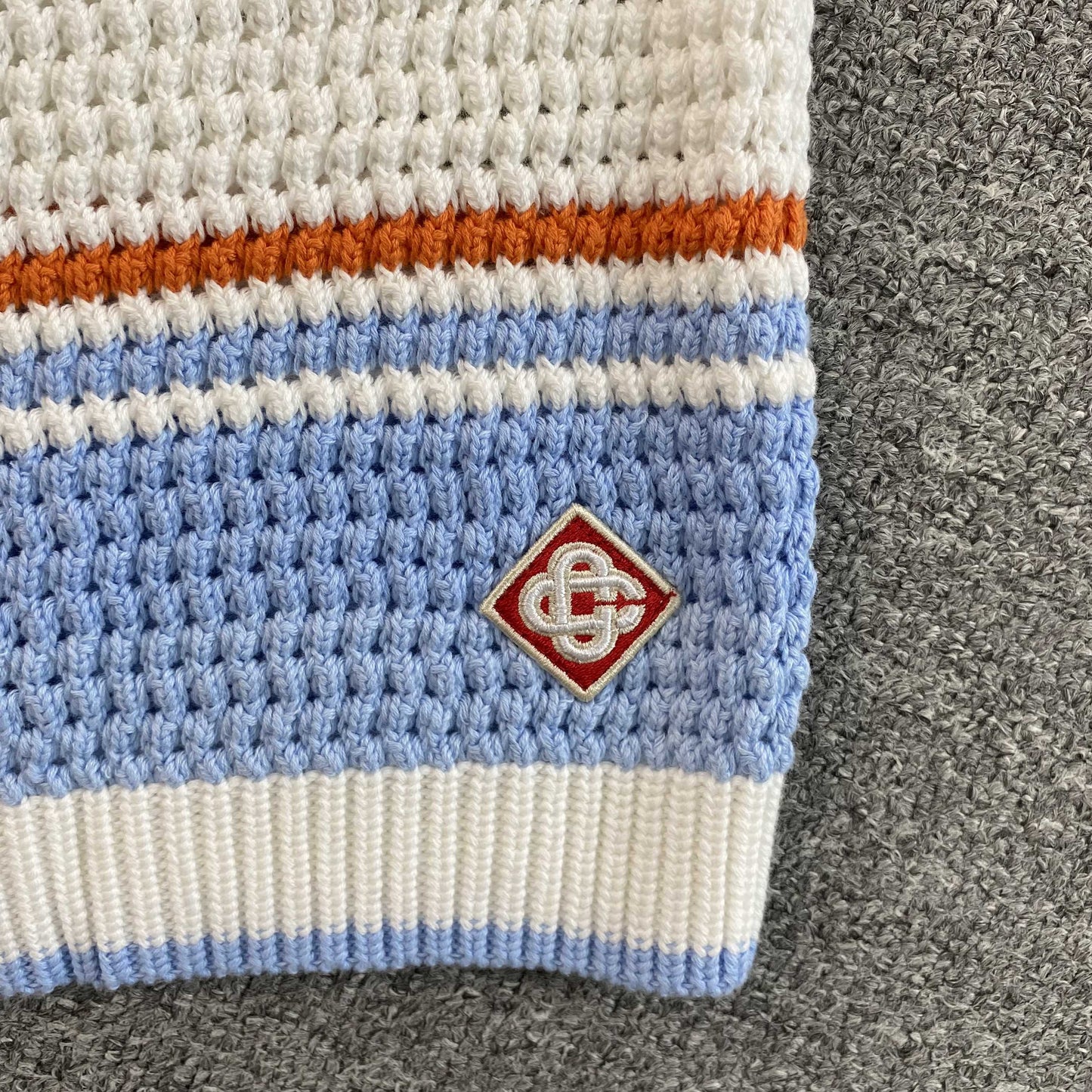 Conjunto Casablanca Crochet Blanco Celeste