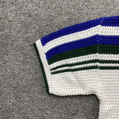 Conjunto Casablanca Crochet Blanco Azul