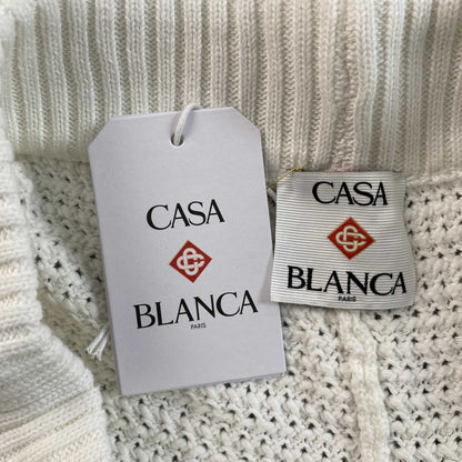 Conjunto Casablanca Crochet Blanco Celeste