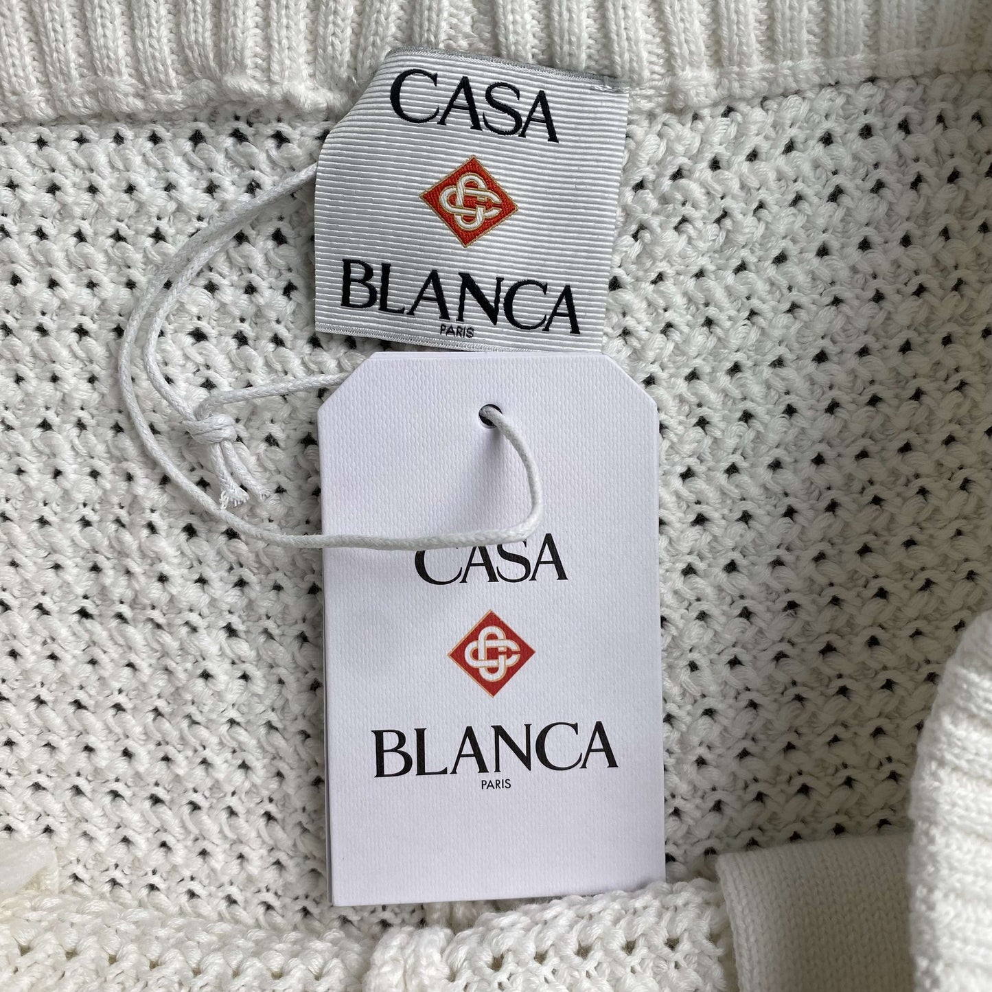 Conjunto Casablanca Crochet Blanco Marrón