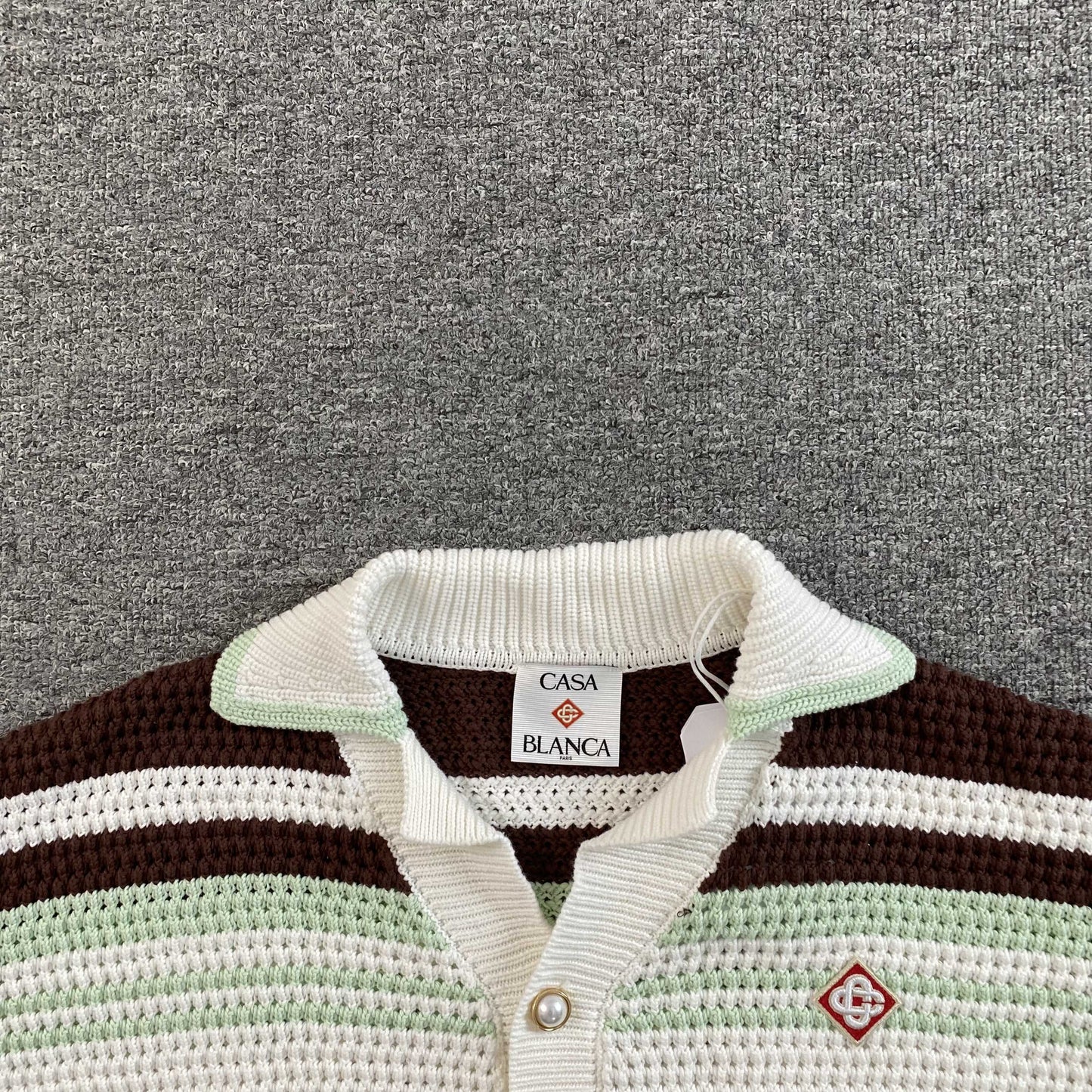 Conjunto Casablanca Crochet Blanco Marrón