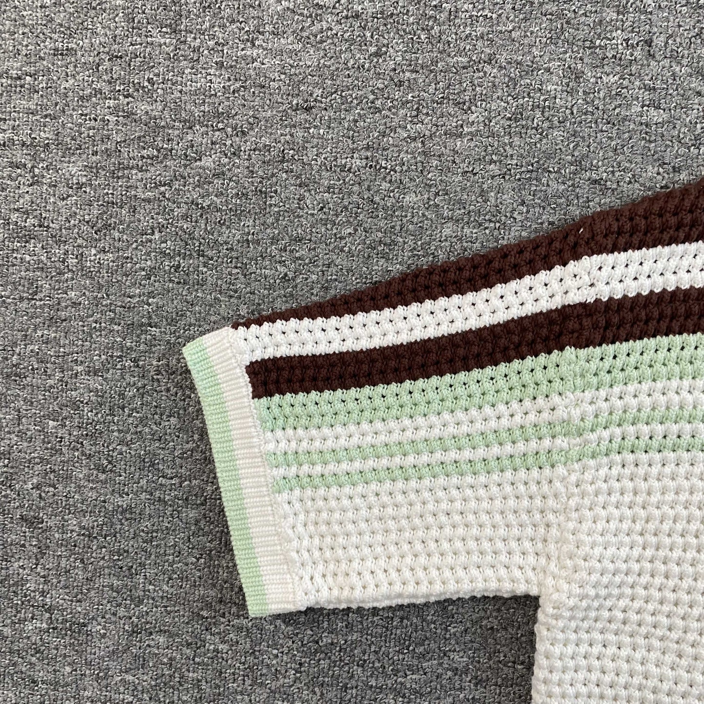 Conjunto Casablanca Crochet Blanco Marrón