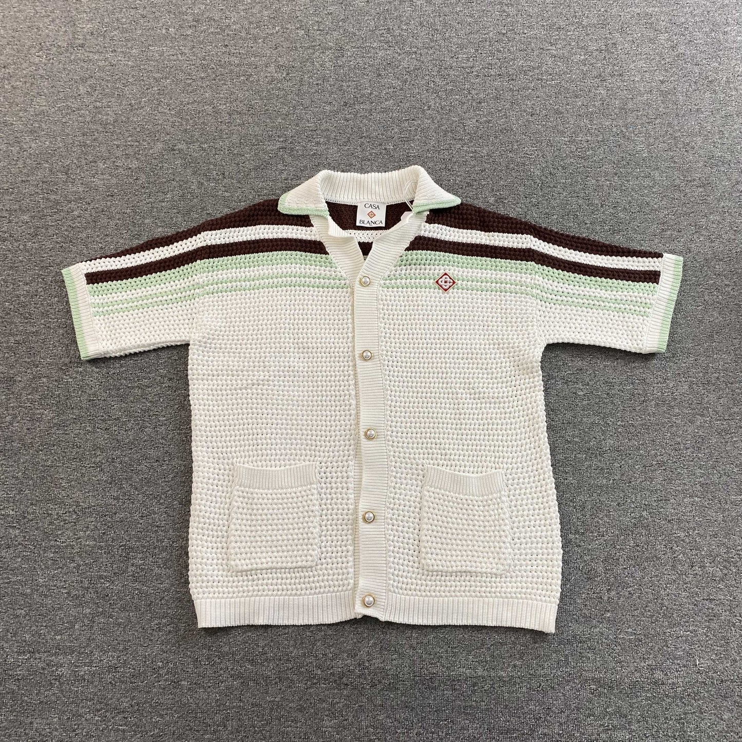 Conjunto Casablanca Crochet Blanco Marrón