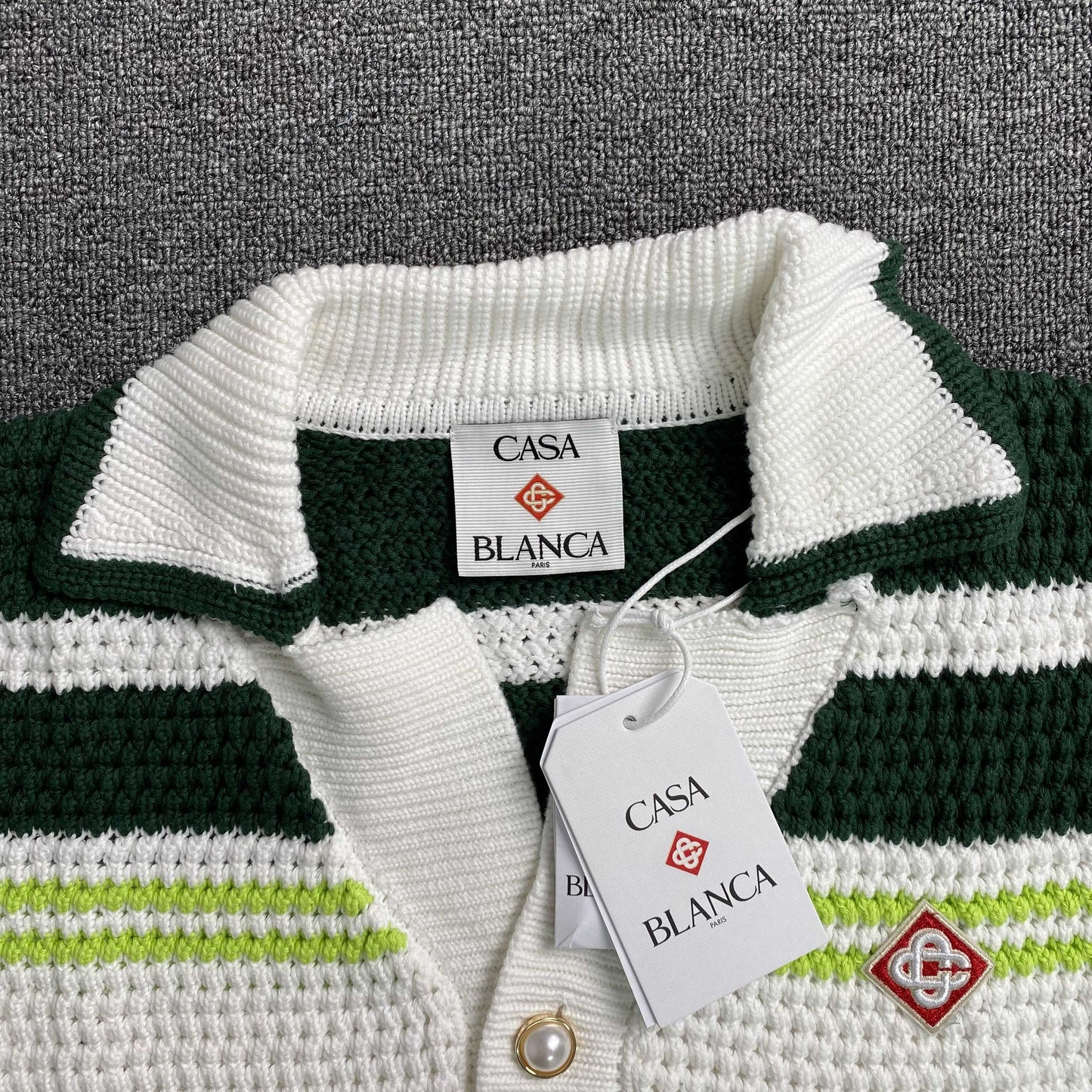 Conjunto Casablanca Crochet Blanco Verde