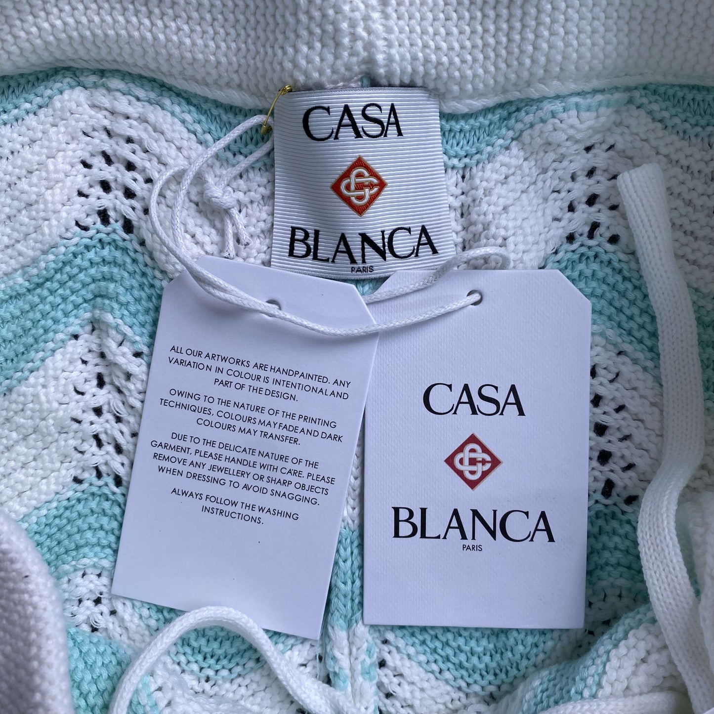 Conjunto Casablanca Crochet Blanco Verde