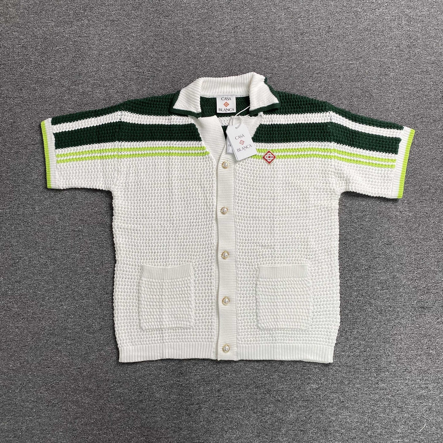 Conjunto Casablanca Crochet Blanco Verde