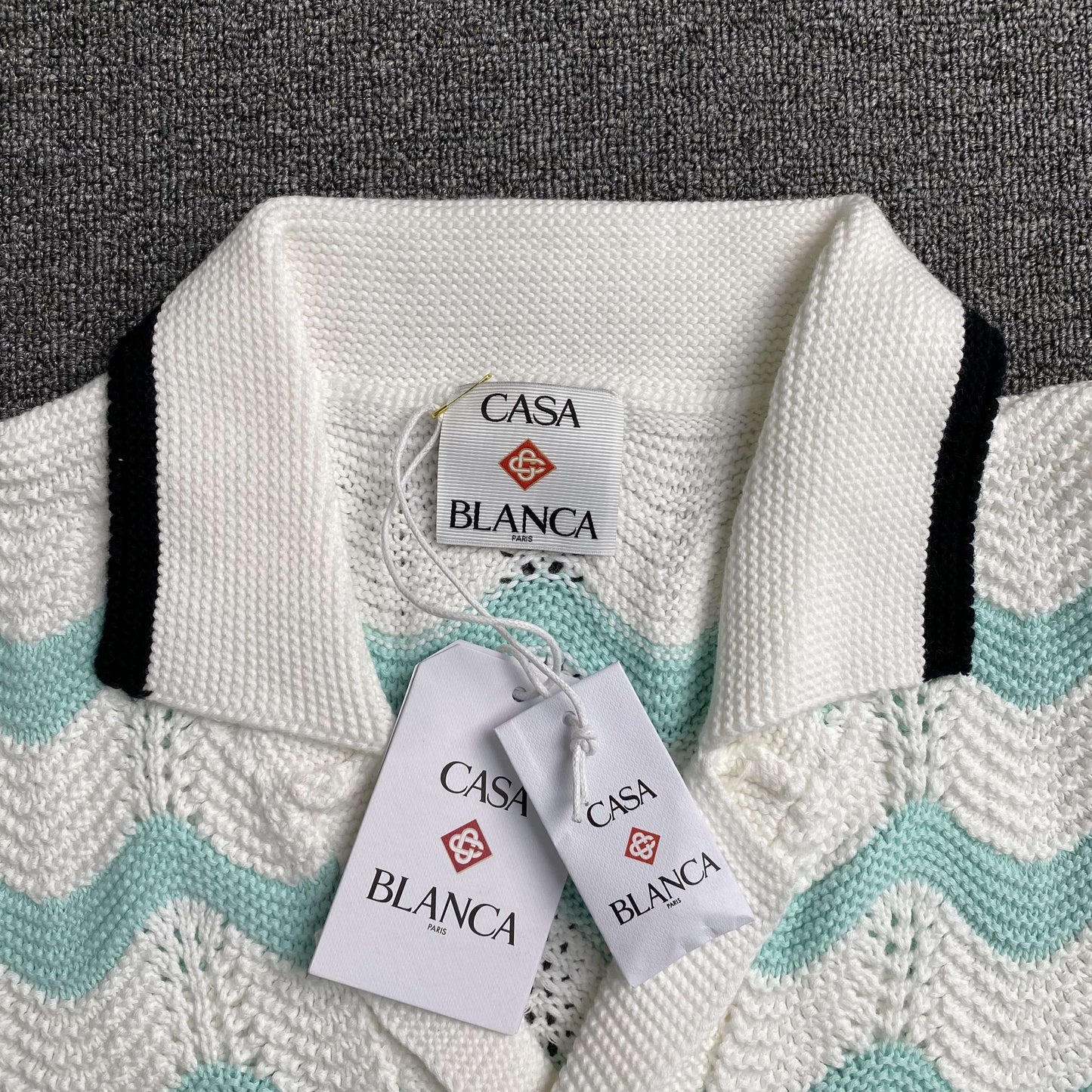 Conjunto Casablanca Crochet Blanco Verde