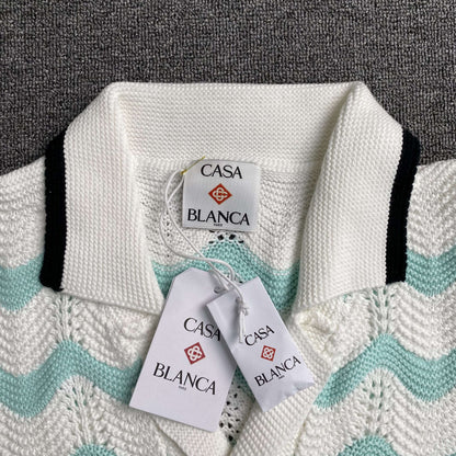 Conjunto Casablanca Crochet Blanco Verde