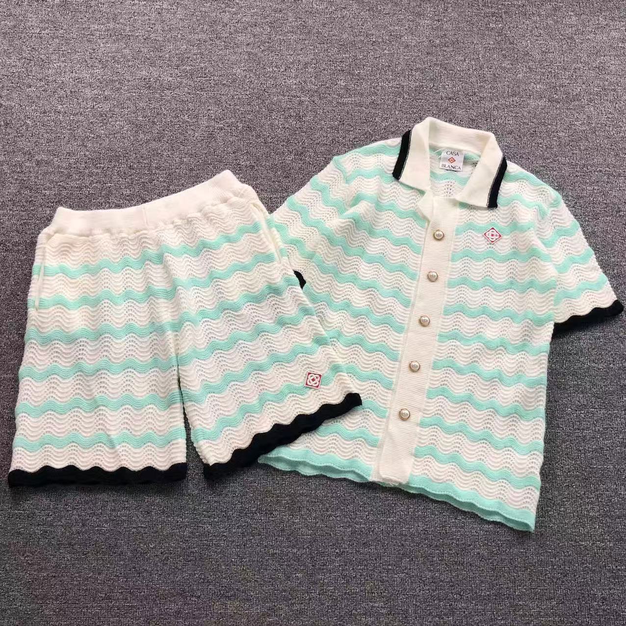 Conjunto Casablanca Crochet Blanco Verde