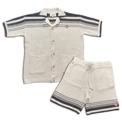 Conjunto Casablanca Crochet Blanco Gris