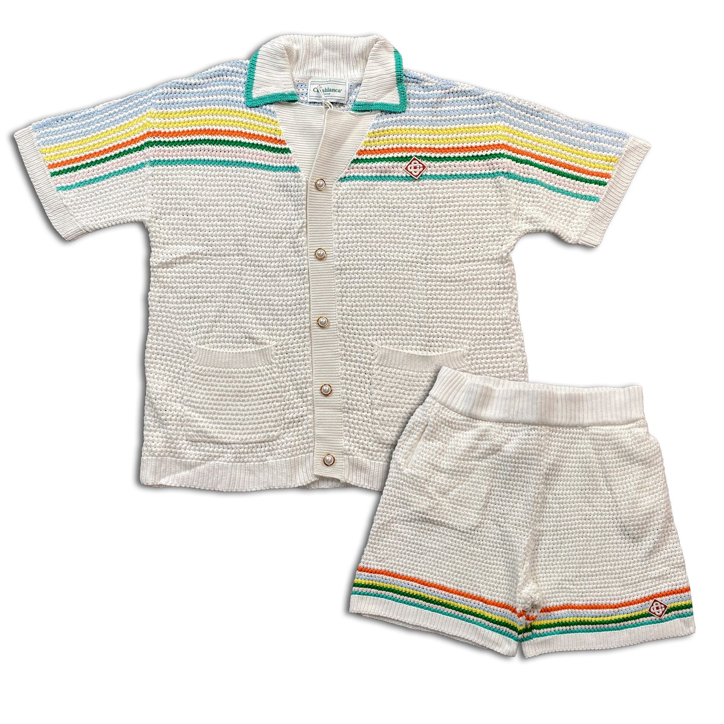 Conjunto Casablanca Crochet Blanco Multicolor