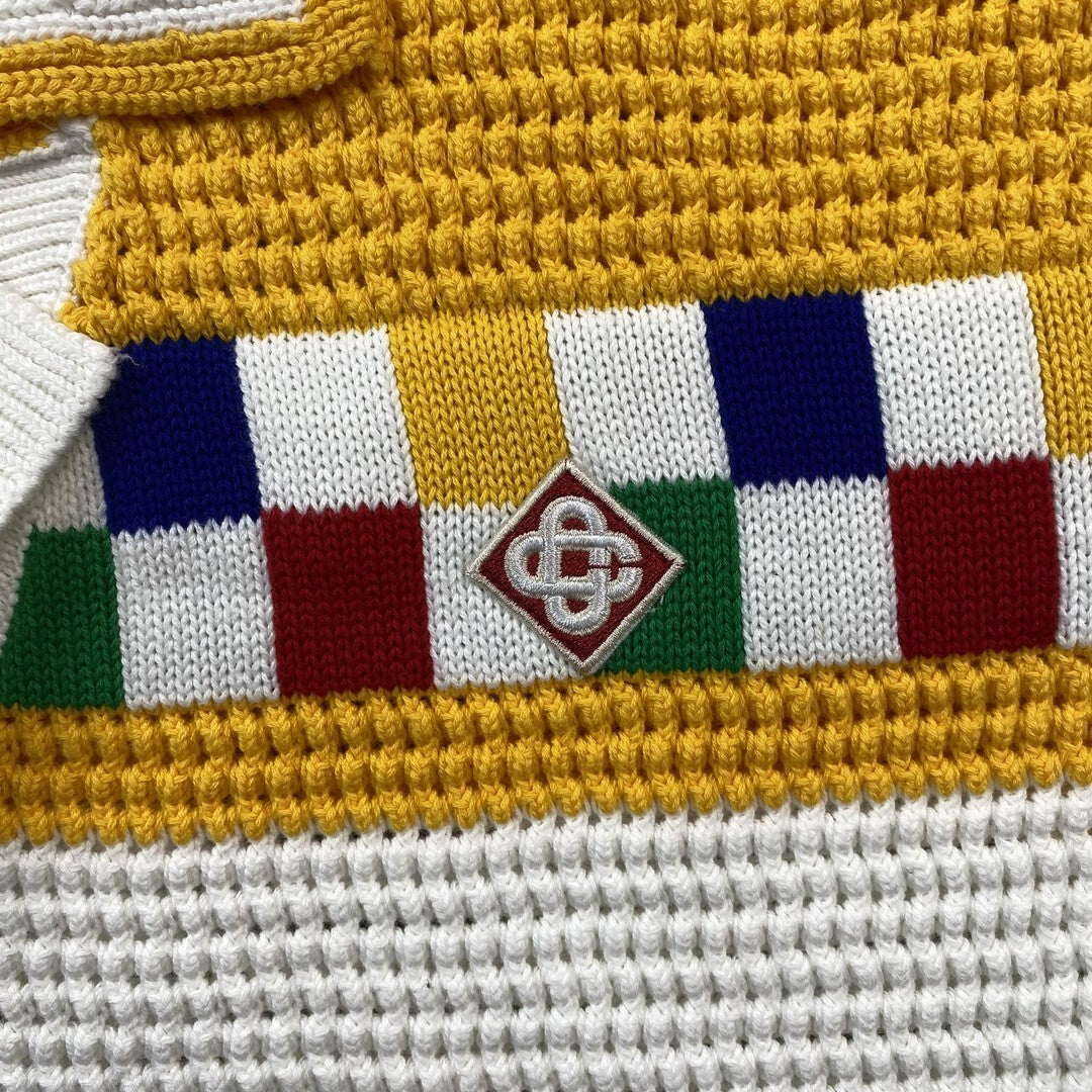 Conjunto Casablanca Crochet Blanco Amarillo