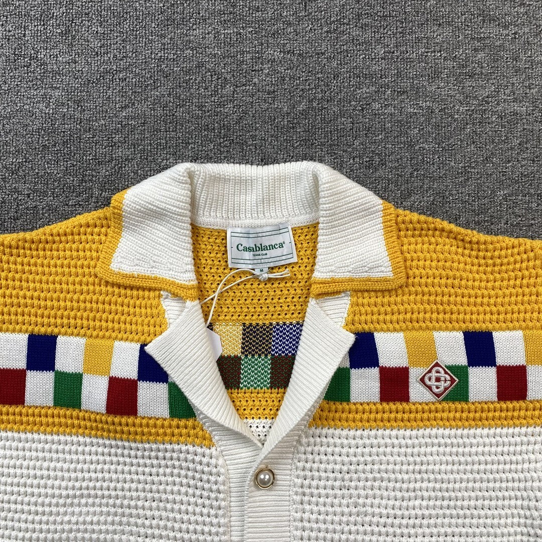 Conjunto Casablanca Crochet Blanco Amarillo