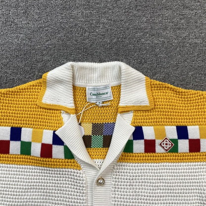 Conjunto Casablanca Crochet Blanco Amarillo
