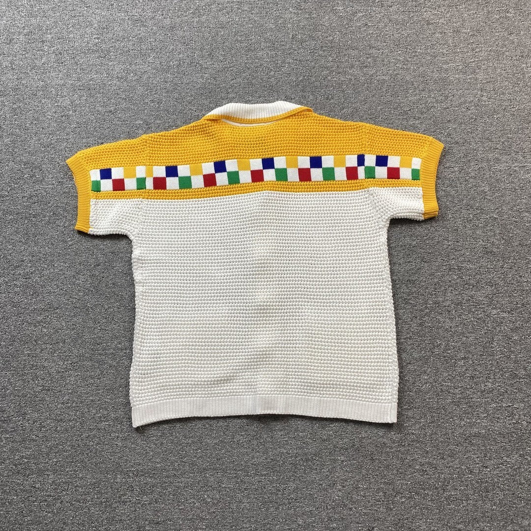 Conjunto Casablanca Crochet Blanco Amarillo