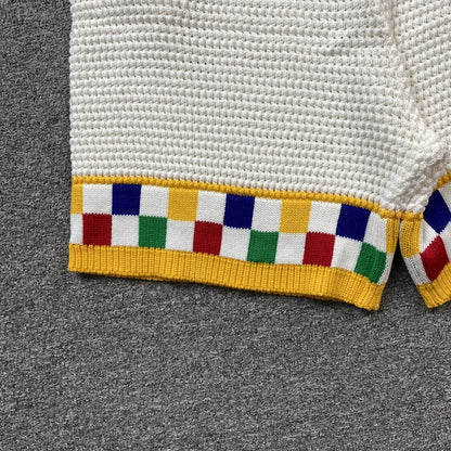 Conjunto Casablanca Crochet Blanco Amarillo