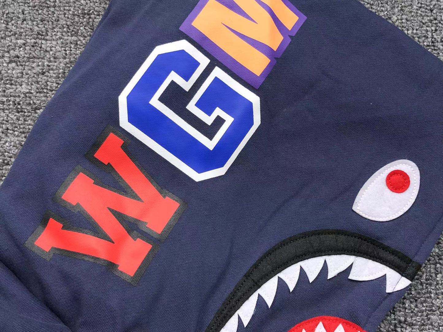 BAPE COLOR CAMO SHARK WIDE FULL ZIP DOUBLE HOODIE BLUE