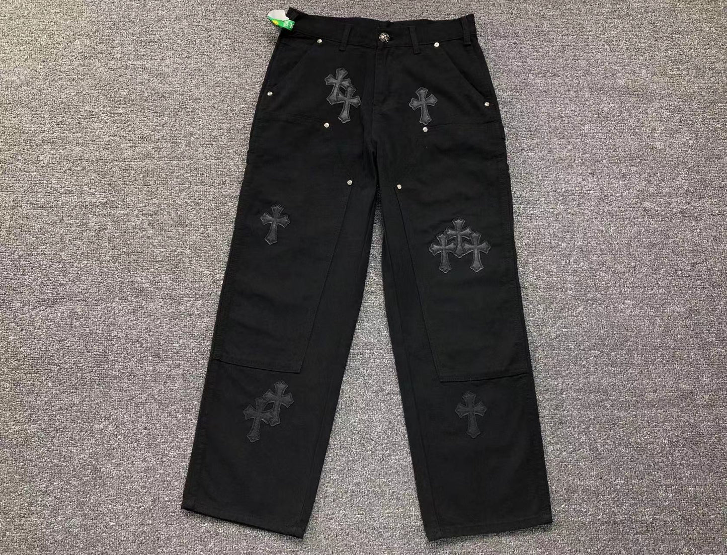 chrome-hearts-cross-patch-carpenter-pants-black-Drip Store Argentina