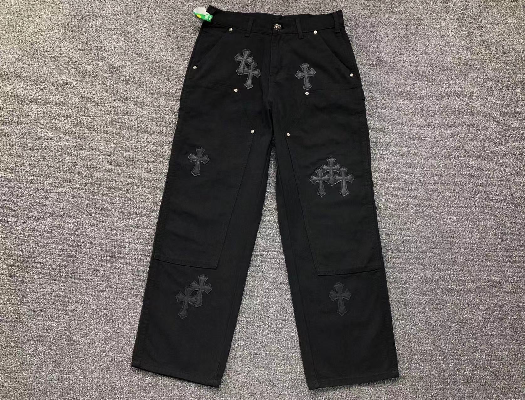 chrome-hearts-cross-patch-carpenter-pants-black-Drip Store Argentina