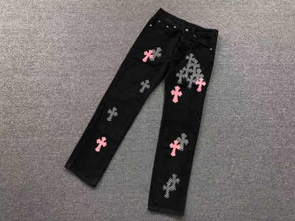 chrome-hearts-cross-patch-fleurknee-jeans-black-Drip Store Argentina