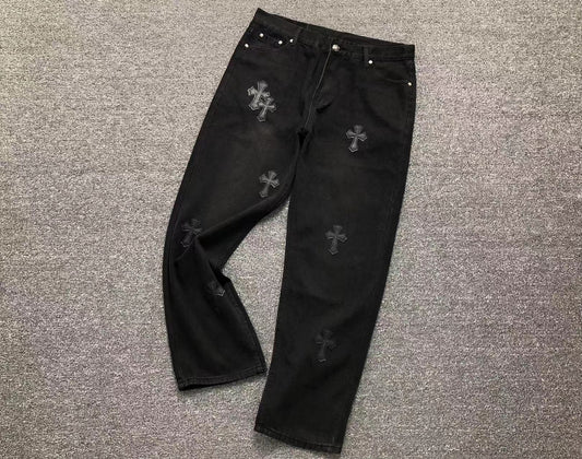 chrome-hearts-cross-patch-jeans-black-2-Drip Store Argentina