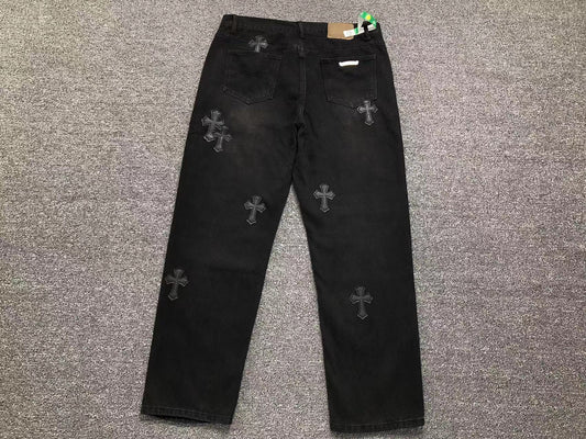 chrome-hearts-cross-patch-jeans-black-Drip Store Argentina