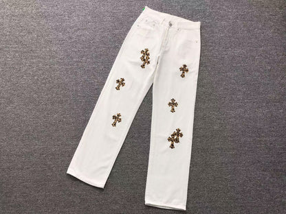 chrome-hearts-leopard-cross-patch-jeans-white-Drip Store Argentina