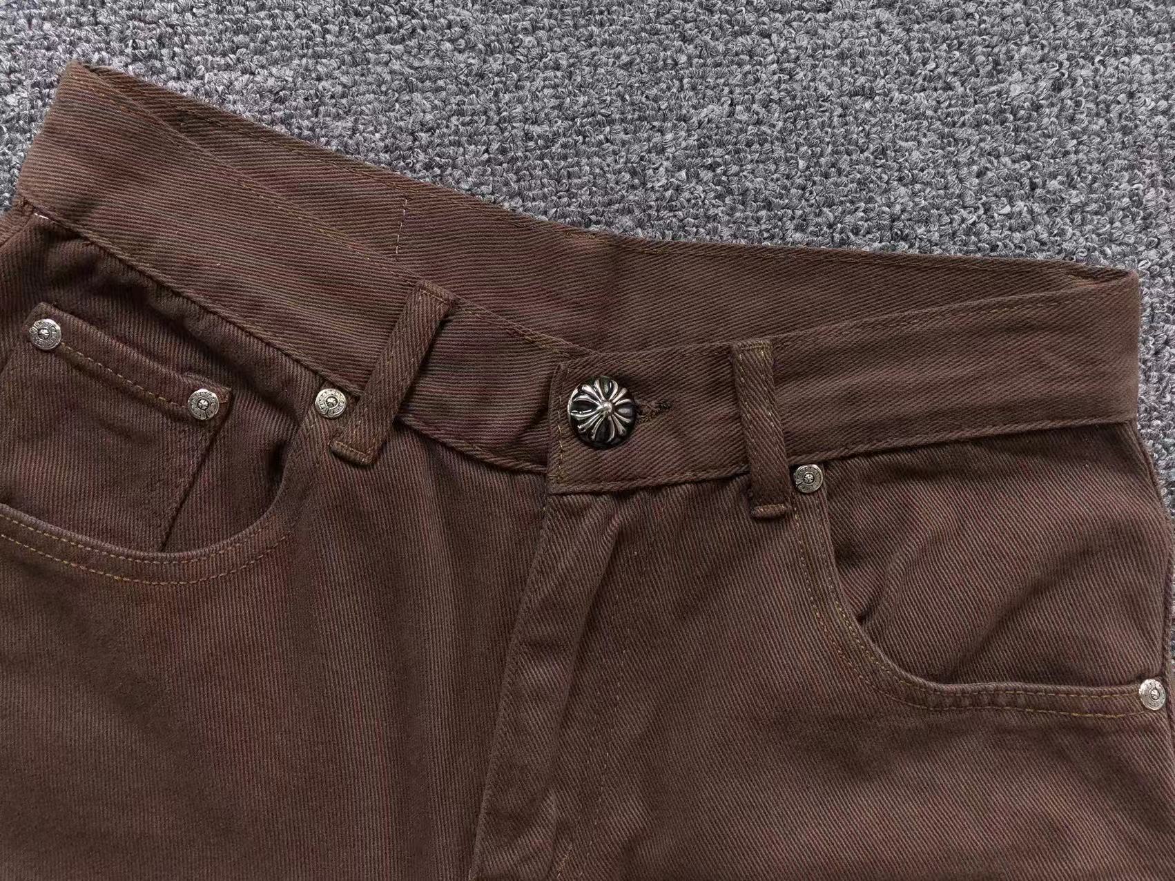 chrome-hearts-zebra-cross-patch-jeans-brown-3-Drip Store Argentina