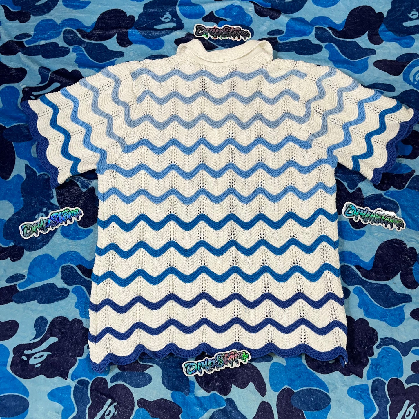 Conjunto Casablanca Crochet Azul XL