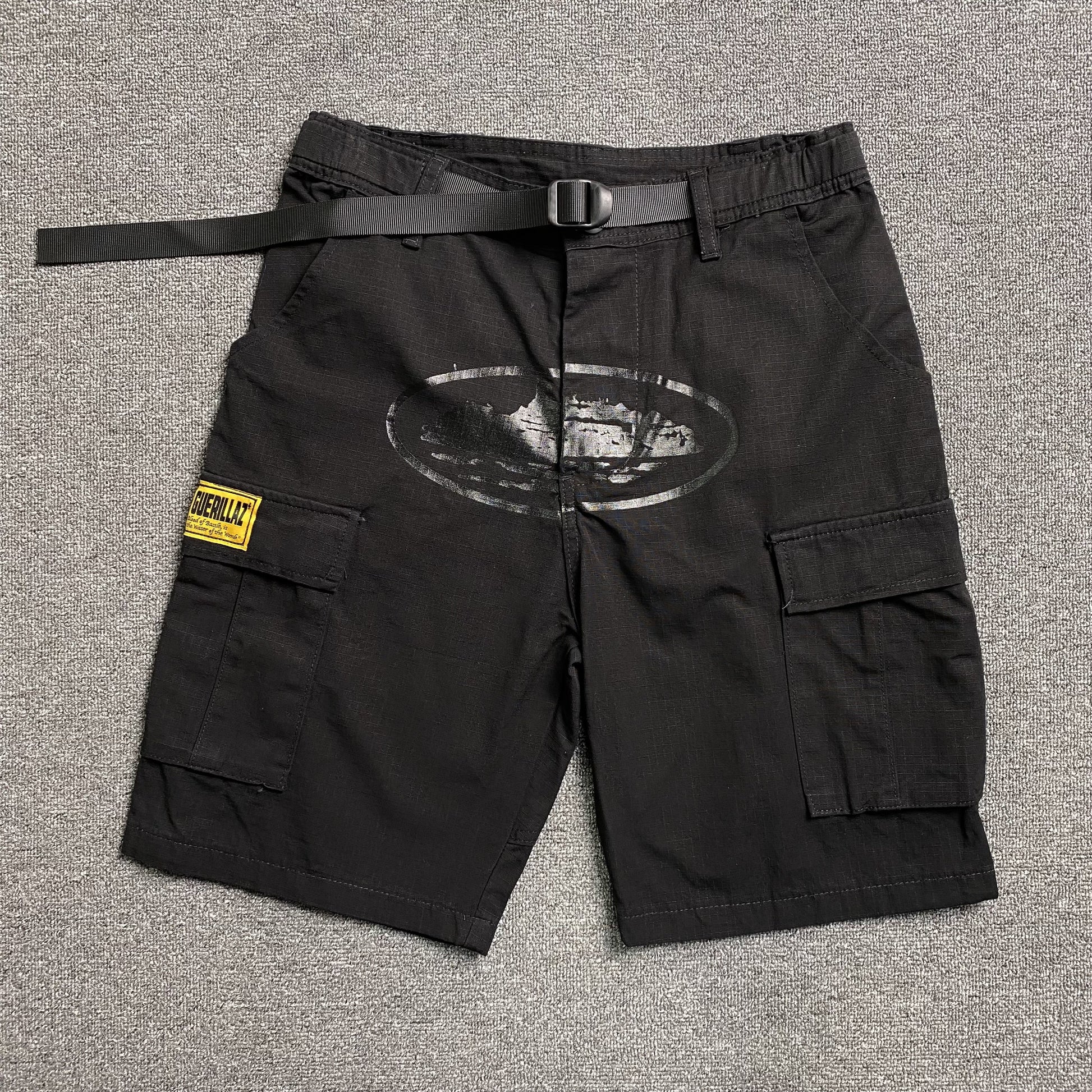 corteiz-alcatraz-cargo-shorts-triple-black-Drip Store Argentina