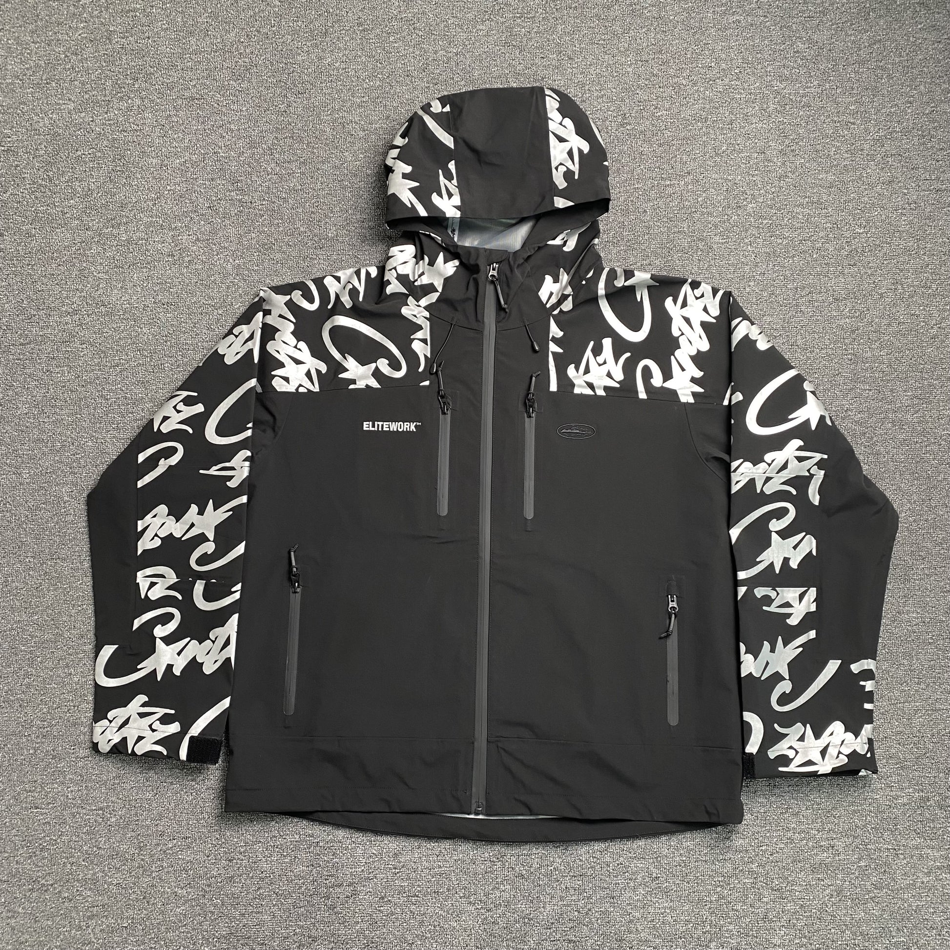 corteiz-elitework-waterproof-shell-jacket-black-Drip Store Argentina