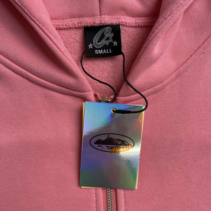 Campera Corteiz Hybrid Jacquard Knit Alcatraz Rosa