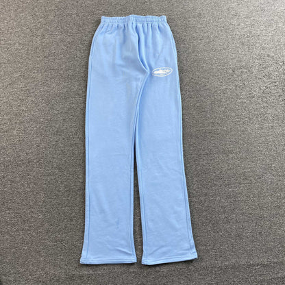 Pantalon Corteiz Island Puff Print Open Hem Celeste