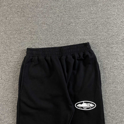 Pantalon Corteiz Island Puff Print Open Hem Negro