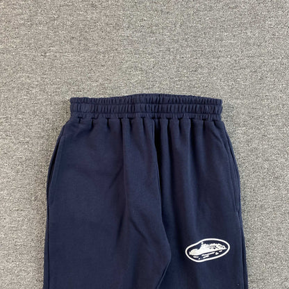 Pantalon Corteiz Island Puff Print Open Hem Navy