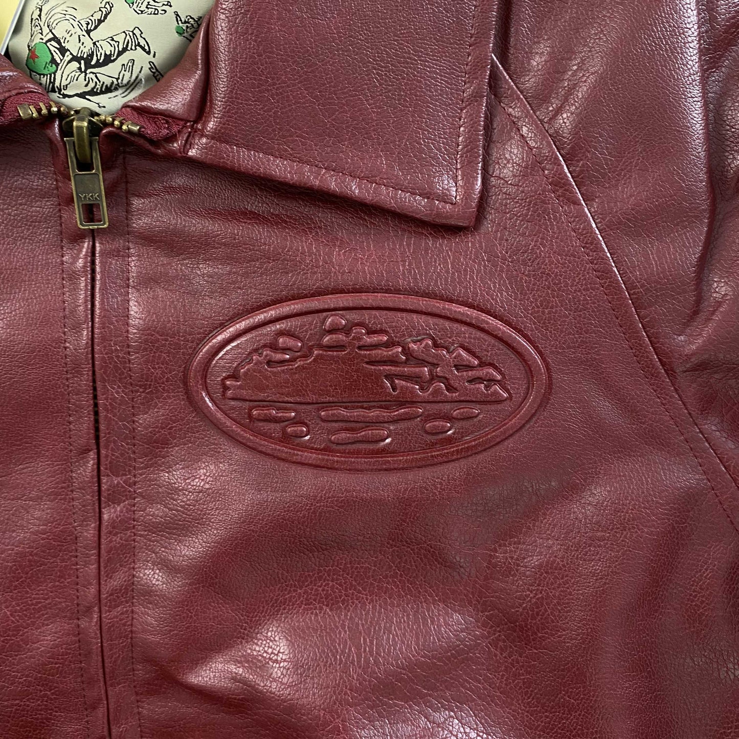 Campera Corteiz Da Skydive Cuero Bordó