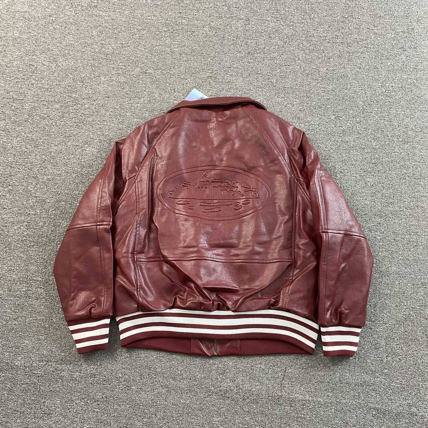Campera Corteiz Da Skydive Cuero Bordó