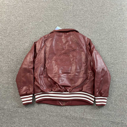 Campera Corteiz Da Skydive Cuero Bordó