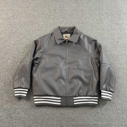 Campera Corteiz Da Skydive Cuero Gris